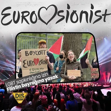 Eurovision’dan skandal karar! LGBT sapkınlığına izin Filistin bayrağına yasak