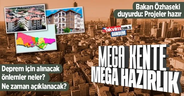 İstanbul’da deprem hazırlığı Çevre, Şehircilik ve İklim Değişikliği Bakanı Mehmet Özhaseki duyurdu: Projeler hazır