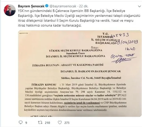 AK Parti Büyükçekmece'de seçimin yenilenmesi için YSK'ya başvurdu-1