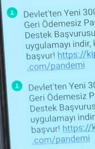 "Devletten geri ödemesiz 3 bin lira pandemi desteği" mesajına dikkat! Dolandırıcıların yeni oyunu