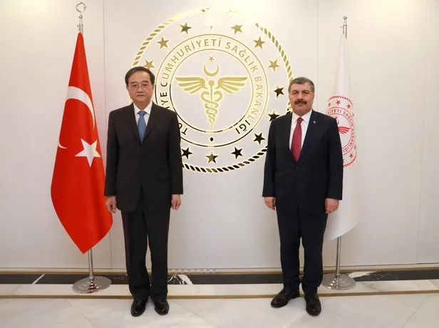 Son dakika: Bakan Koca, Çin Halk Cumhuriyeti Ankara Büyükelçisi Deng Li ile görüştü-1