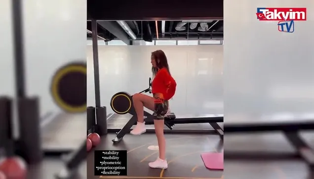 Neslihan Atagül'dan spor şovu! Dengede durmaya çalıştığı anlarla sosyal medyayı salladı