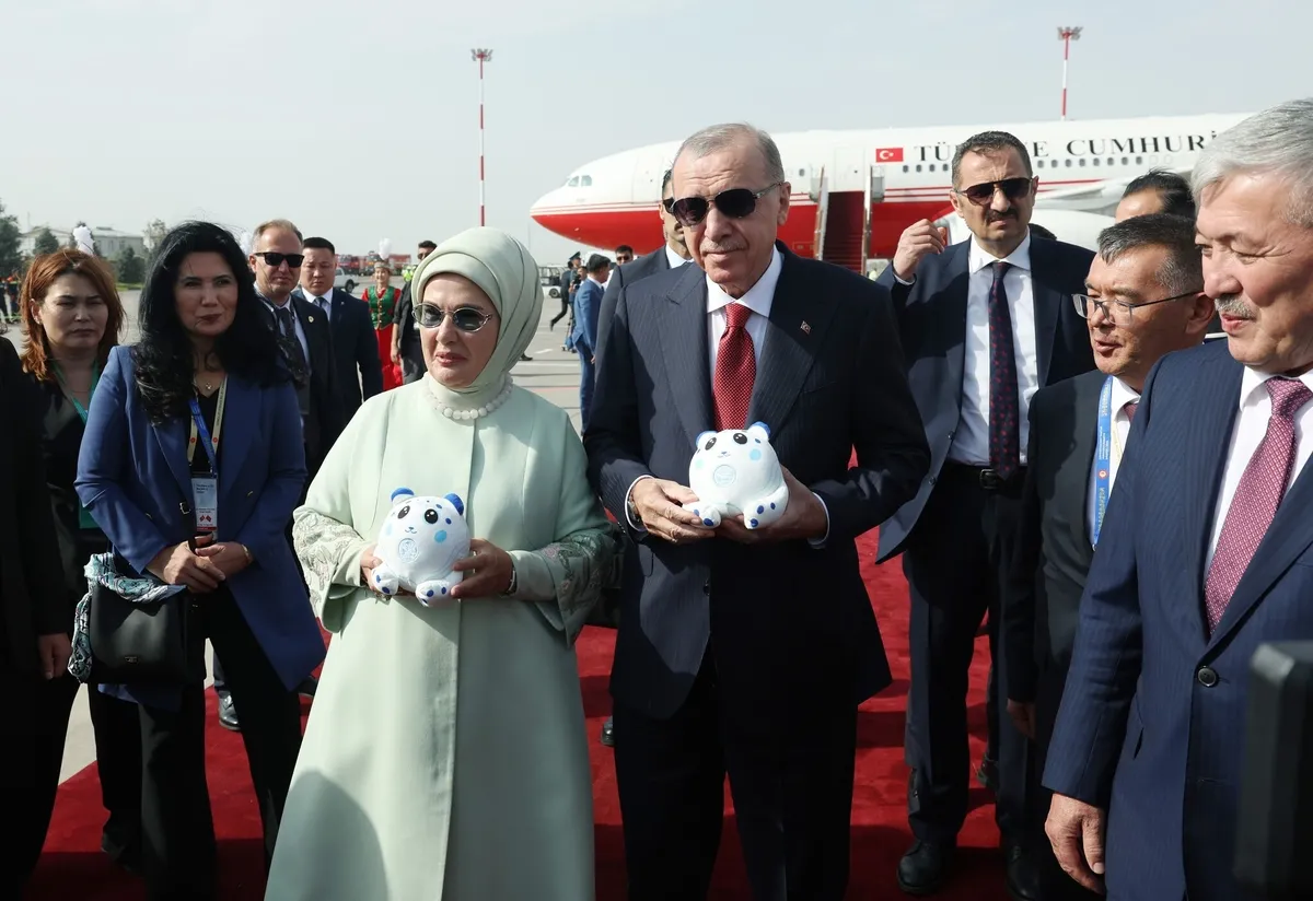 Başkan Erdoğan Şanghay İşbirliği Teşkilatı Zirvesi için Bişkek'te-4