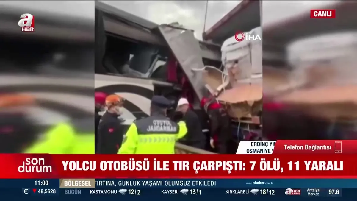 Osmaniye’de yolcu otobüsü ile tır çarpıştı! Vali Erdinç Yılmaz A Haber’e bağlanarak son durumu açıkladı