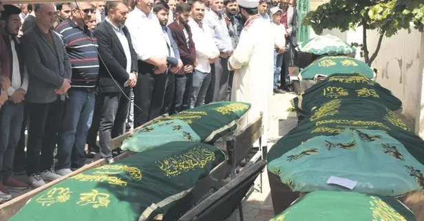 İzmir’deki katliam gibi kazada hayatını kaybeden 7 kişi toprağa verildi