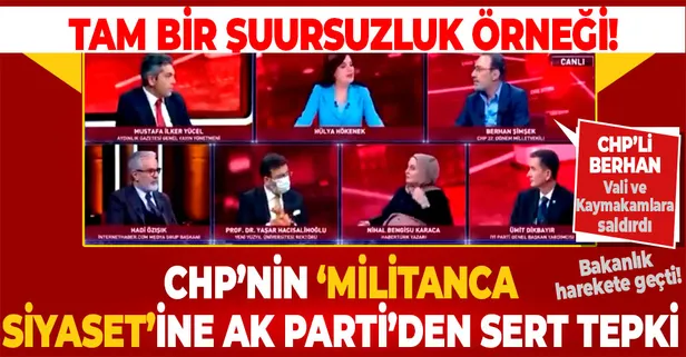 AK Parti Sözcüsü Ömer Çelik'ten Vali ve Kaymakamları 'militan' diyerek hedef alan CHP'li Berhan Şimşek'e sert tepki