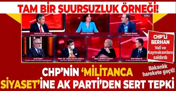 AK Parti Sözcüsü Ömer Çelik’ten Vali ve Kaymakamları ’militan’ diyerek hedef alan CHP’li Berhan Şimşek’e sert tepki