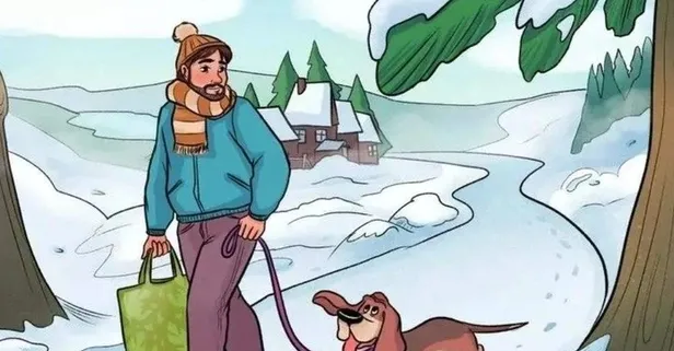 Sadece dahiler yanıtı biliyor! Karlı manzaraya iyi bak! Hatayı bulmak için 10 saniyen var