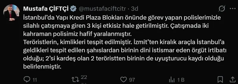 Bakan Çiftçi paylaşımı