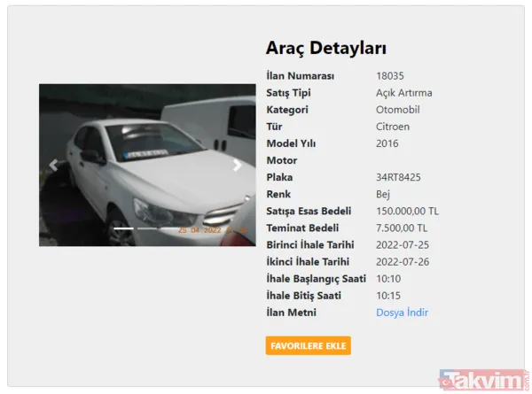 SGK'DAN 10 BİN TL'YE 2004 MODEL FİAT! 100 bin TL'ye Mercedes sahibi olun! SGK 2. el fiyatları şoke etti! Toyota, Fiat, Renault, Citroen... - 8