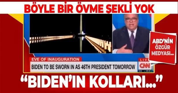 Böyle bir övme şekli yok! CNN muhabirinden Biden’a: Lincoln Anıtı’ndaki ışıklar onun ülkeyi saran kolları gibi