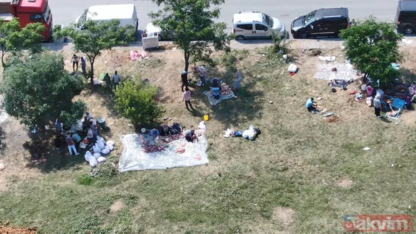 "Bu alanda kesim yasak" afişinin altında kaçak olarak kurban kesimi yaptılar - 12