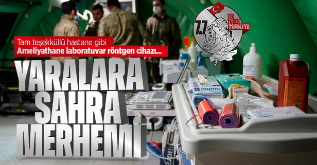 Sahra hastanesi yaraları sarıyor! Ameliyathane, laboratuvar, röntgen cihazı tam teşekküllü sağlık hizmeti