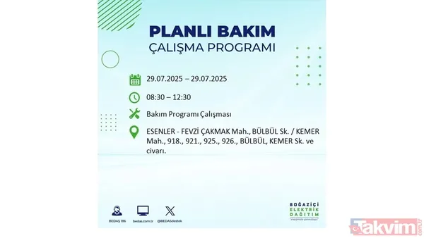 Bugün İstanbul'da elektrik ve su kesintisi var mı? BEDAŞ ve İSKİ duyurdu: Hangi ilçeler etkilenecek? - 23