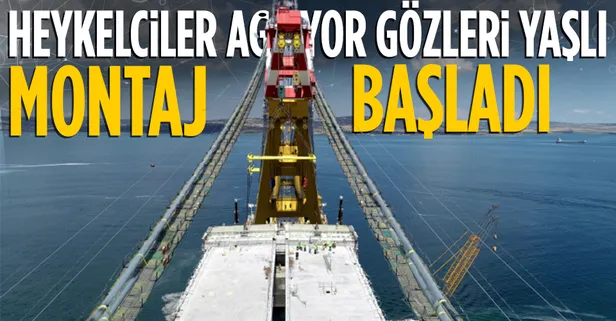 SON DAKİKA: 1915 Çanakkale Köprüsü'nde bir eşik daha geçildi! Askı halatlarının ana halatlara montajı başladı