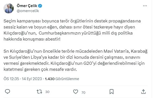 chpnin-g20-provokasyonuna-ak-partiden-cok-sert-tepki-baskan-erdoganin-kuresel-cizgisi-kilicdaroglunun-anlamaya-1694684591639.jpeg CHP'nin G20 provokasyonuna AK Parti'den çok sert tepki: Başkan Erdoğan'ın küresel çizgisi Kılıçdaroğlu'nun anlamayacağı boyutta-4