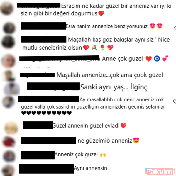 Esra Erol'un Annesi İle Verdiği Pozlar İçin "Çok Genç, Çok Güzel", "Anneniz Çok Güzel", "Maşallah Kaş, Göz, Bakışlar Aynı Siz", "Esra Hanım Annenize...