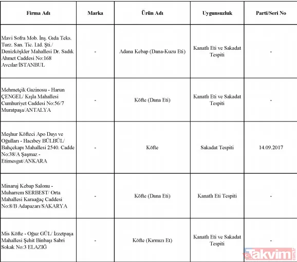 Bakanlık tek tek ifşa etti! Sultanahmet Köftecisi ve birçok firma vatandaşa eşek eti yedirmiş! - 34
