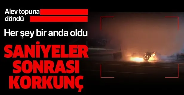 Kadıköy’de korkutan görüntü! Ticari taksi alev alev yandı