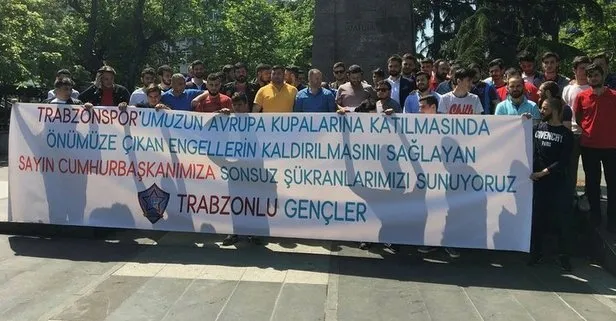 Trabzonspor taraftarından Başkan Erdoğan’a teşekkür