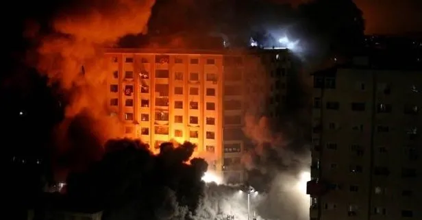 İsrail, Gazze’de sivillerin ve basına ait ofislerin olduğu 9 katlı binayı bombaladı