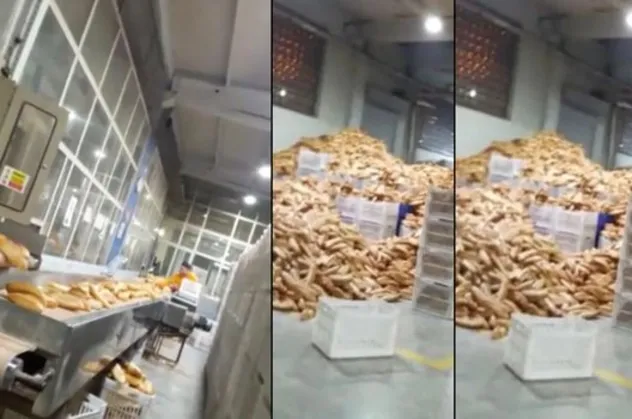 Ankara Büyükşehir Belediyesinde Halk Ekmek'te skandal görüntüler! Yerde ekmek yığınları, maskesiz işçiler...