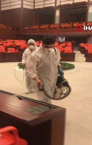 Son dakika: TBMM’de koronavirüs önlemi!  Genel Kurul ilaçlandı