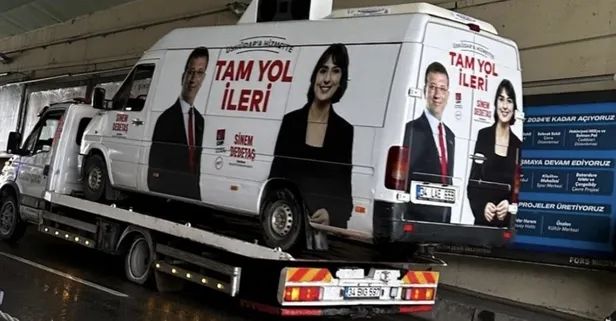 CHP'den günün fıkrası | 'Tam yol ileri' yazan seçim minibüsü yolda kalınca çekici ile götürüldü! Sosyal medyada dalga konusu oldu