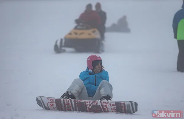 Uludağ'da yoğunluk! Kayak pistleri tıklım tıklım - 8