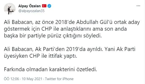 Ali Babacan, AK Parti'ye ihanet edip CHP-HDP ve İYİ Parti ile iş tuttuğunu işte böyle itiraf etti!-4