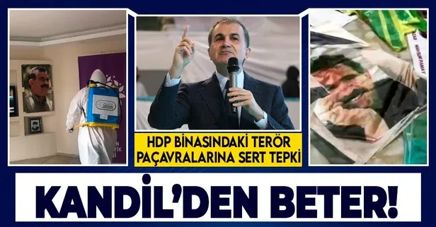 AK Parti Sözcüsü Ömer Çelik’ten HDP Esenyurt İlçe Başkanlığı’ndaki terör örgütü PKK posterlerine tepki!