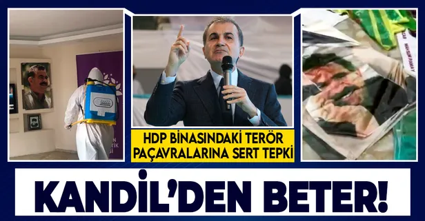 AK Parti Sözcüsü Ömer Çelik'ten HDP Esenyurt İlçe Başkanlığı'ndaki terör örgütü PKK posterlerine tepki!