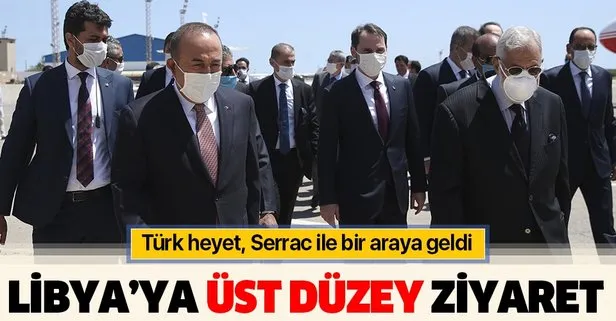 Son dakika: Türkiye'den Libya'ya üst düzey ziyaret! Bakan Albayrak, Çavuşoğlu ve Fidan Libya'da Serrac ile görüştü