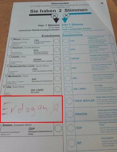 Seçim pusulasına "Erdoğan" yazarak tepki gösterdi-1