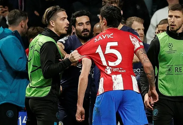 Şampiyonlar Ligi'ndeki Atletico Madrid-Manchester City maçında saha karıştı! Olaylar tünelde devam etti: Tükürük kavgası-7