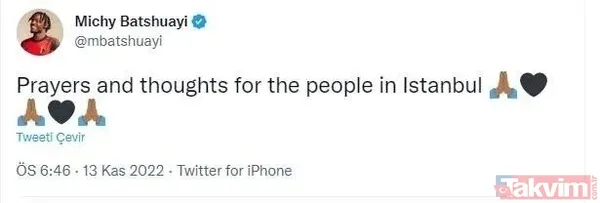 İstiklal Caddesi'nde hain terör saldırısı sonrası Türkiye tek yürek! Spor camiasından geçmiş olsun mesajları... - 19