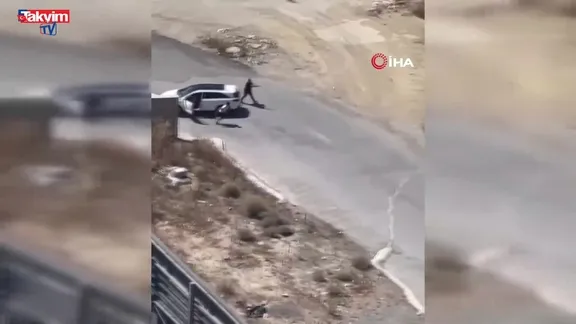 Aranan firarinin yakalanma anları kamerada