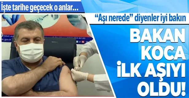 SON DAKİKA! Sağlık Bakanı Fahrettin Koca canlı yayında koronavirüs aşısı yaptırdı!