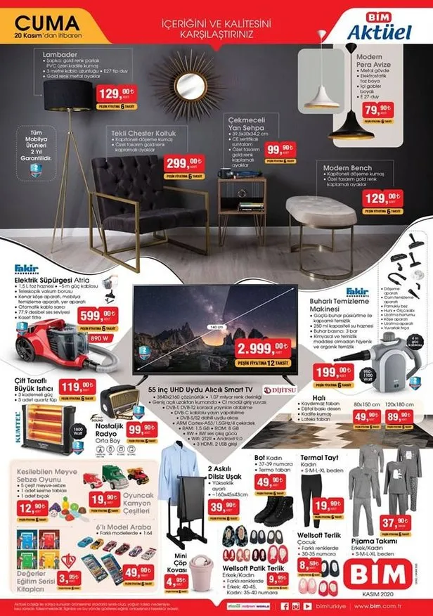 BİM aktüel ürünler kataloğu 20 Kasım 2020! BİM aktüel ürünlerde bu Cuma