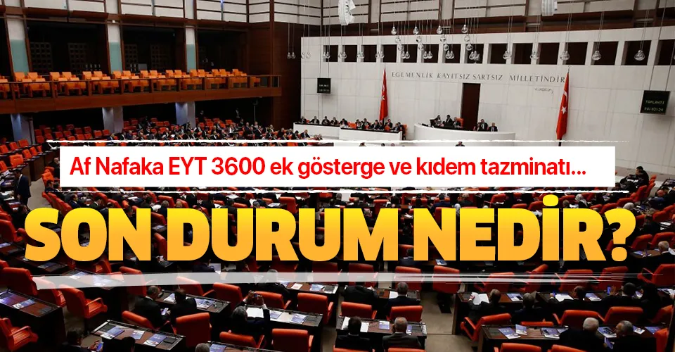 Af, nafaka, EYT, 3600 ek gösterge kıdem tazminatı yasası çıktı mı?