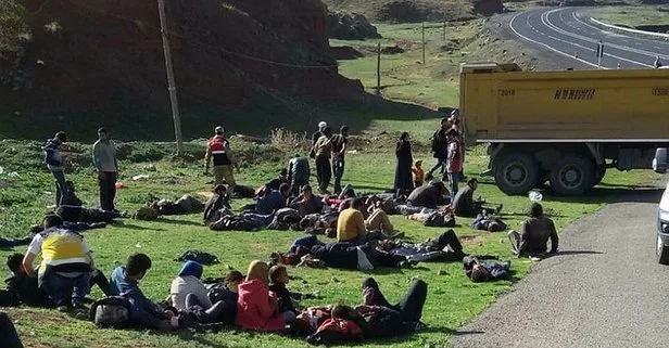 Erzurum’da kaçak göçmenleri taşıyan kamyon devrildi