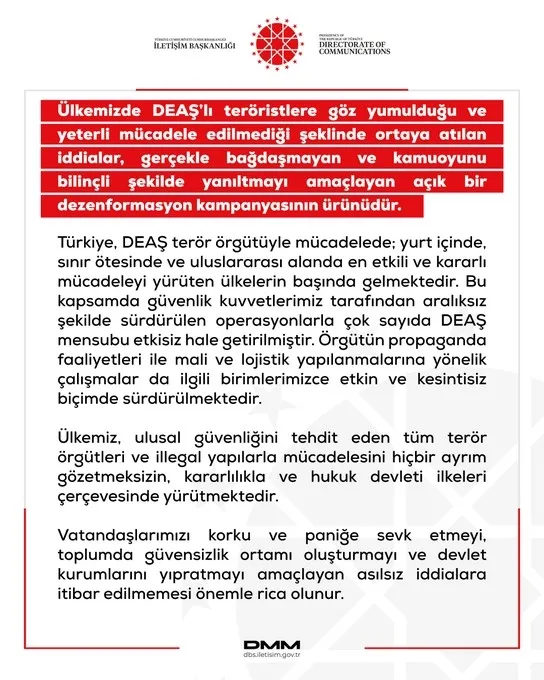 DEAŞ üzerinden yürütülen algı operasyonu çöktü! DMM’den iddialara yalanlama