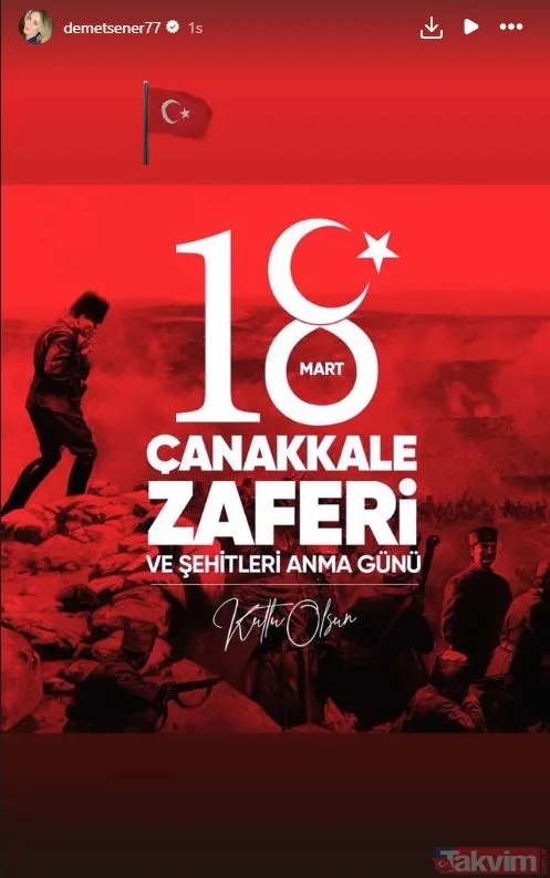 18 Mart Çanakkale Zaferi paylaşımları! Ünlüler art arda yayınladı: Müge Anlı’dan Demet Şener’e, Sinan Akçıl’dan Ebru Gündeş’e... - 13