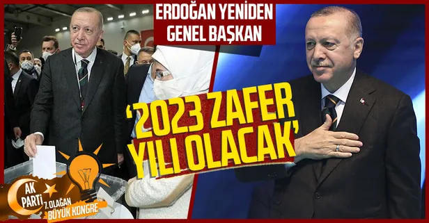 AK Parti 7. Olağan Büyük Kongresi'nde yeniden Genel Başkan seçilen Erdoğan'dan teşekkür konuşması