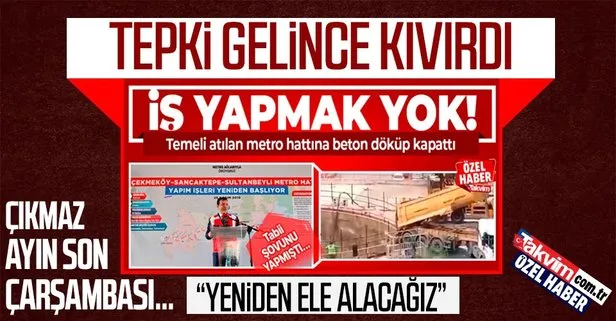 Sancaktepe’de metro hattını beton dökerek kapatan İBB Başkanı Ekrem İmamoğlu tepkiler üzerine kıvırdı: Yeniden ele alacağız