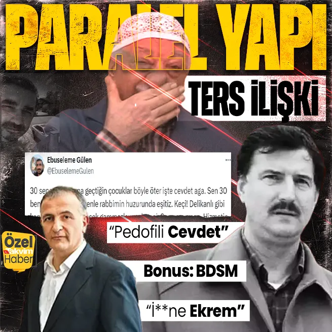 FETÖnün yeğeninden olay itiraf cinsel ifşaat! Pedofili Cevdet Türkyolu i**e Ekrem Dumanlı, BDSM sapıklığı | Himmet paralarıyla içkili alem