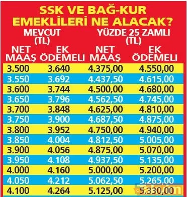 Memurlara ve emeklilere %25 zam müjdesi! %15.40’lık SSK-BAĞ-KUR emeklisi zammına 9.60, 16.48’lik memur artışına 8.52 puan ekledi - 28