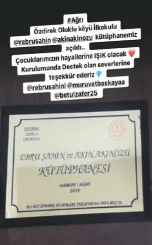 Hercai hayranları, minikler için kolları sıvadı! Ebru Şahin ve Akın Akınözü adına kütüphane yaptırdılar... - 2