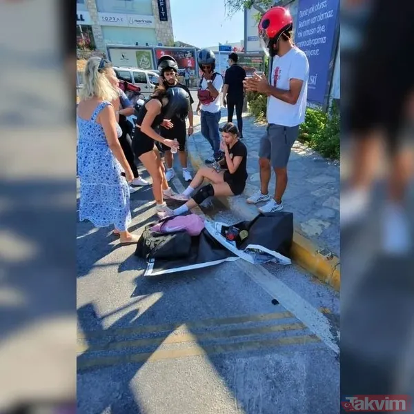 Seray Sever Bodrum'da kazaya karıştı: Otomobil ile motosiklet çarpıştı! - 2