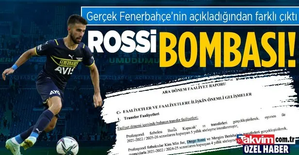 Özel Haber... Gerçek faaliyet raporunda ortaya çıktı! Fenerbahçe’de Diego Rossi bombası